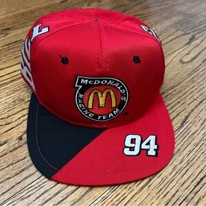 Vintage McDonald's Racing Hat Cap Snap Back NASCAR Bill Elliott 90s NO Button